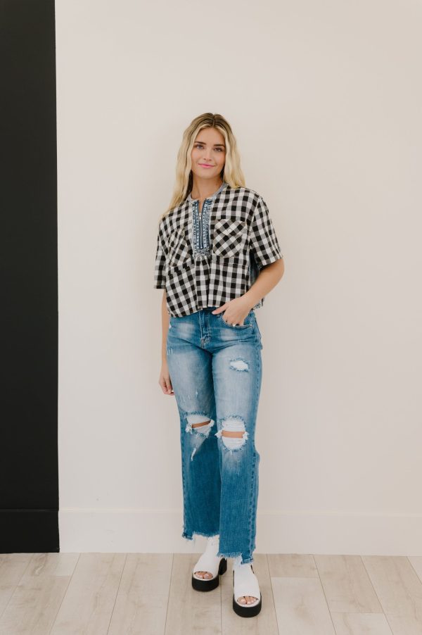 Gyzyem Plaid Top